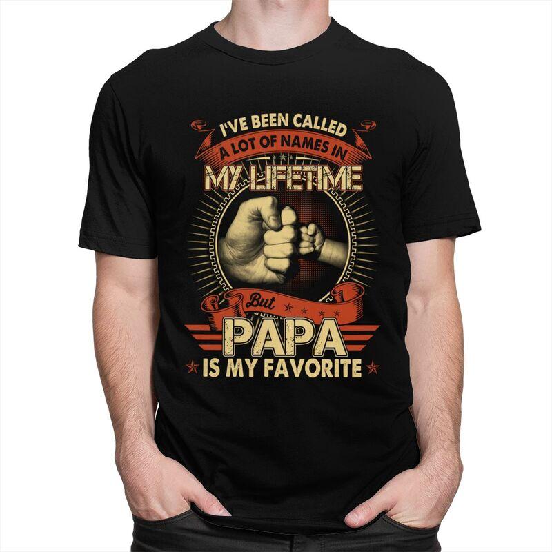 Custom Lifetime Papa T Shirts for Men Pure Cotton Tee Tops Dad Fathers Day Gift Tshirt ShortSleeve Tshirt Clothes