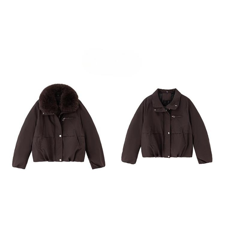 Fashion Short Winter Faux Fur Coat for Women Korean Style Classic Young Elegant Cotton Padded Jacket Versatile Warm Outerwear