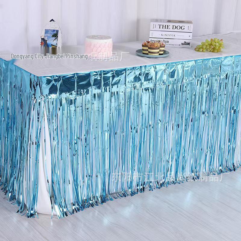 Disposable Tassel Table Skirt for Weddings, Birthdays, and Festivals
