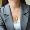 Xiaohongshu Luxury Koi Lotus Pendant Necklace for Women - Elegant Peace Buckle Clavicle Chain