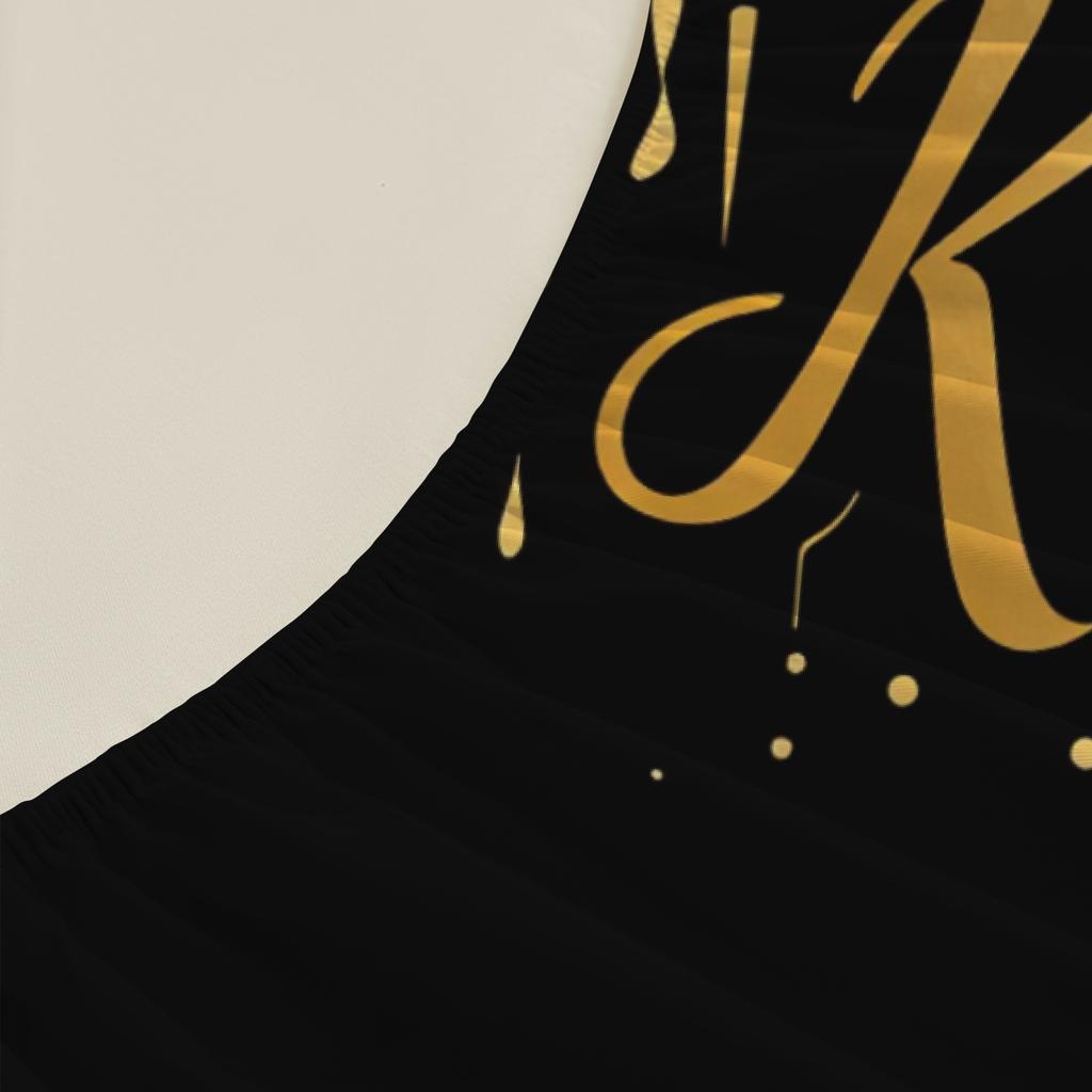 Queen And King Fitted Sheet Set Black Gold Crown Print Bedding With Pillowcases For Couples Bedroom