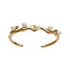Modern Minimalist Jewelry Oval Pearl Gold Plated Bracelet For Womens Elegant Style