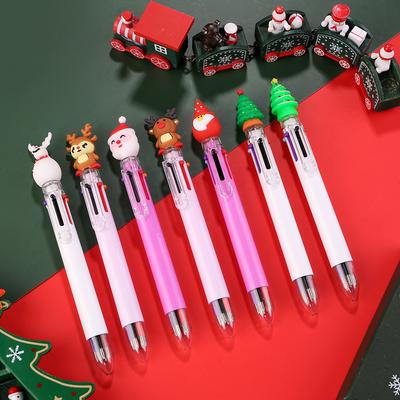 1Pc Santa Claus 6 Colors Ballpoint Pen Stationary Christmas Gift Signature Pen School Office Engraved School Office Supplies Student Prize Gift Writin