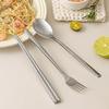 Stainless Spoons Forks Chopsticks Utensil Portable Travel Flatware Spoon Fork With Case For School Work Lunch