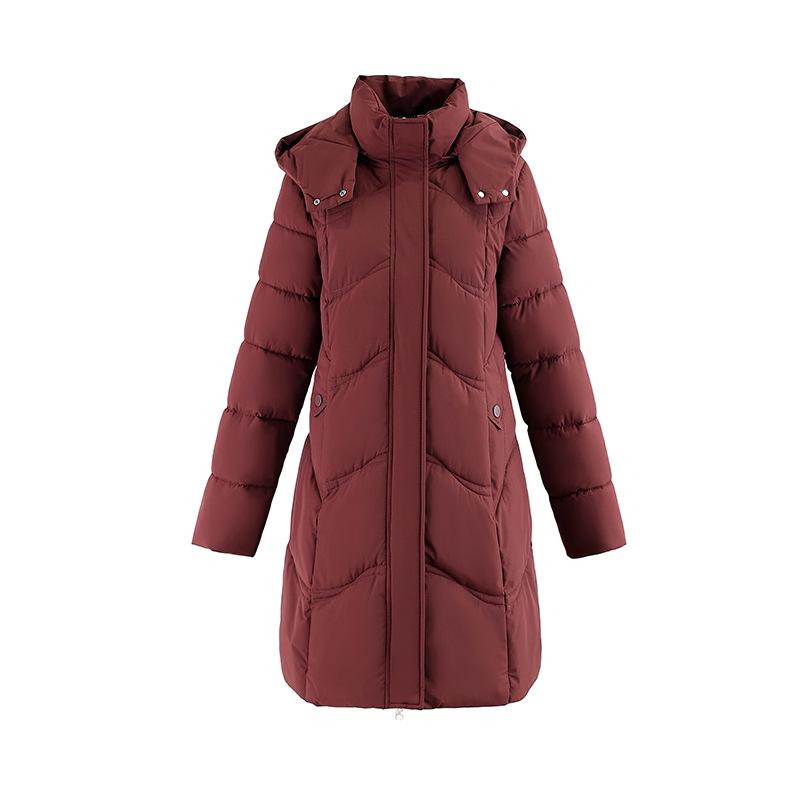 Winter new small warm thickened down cotton-padded jacket medium and long fashionable versatile cotton-padded jacket women's clothing