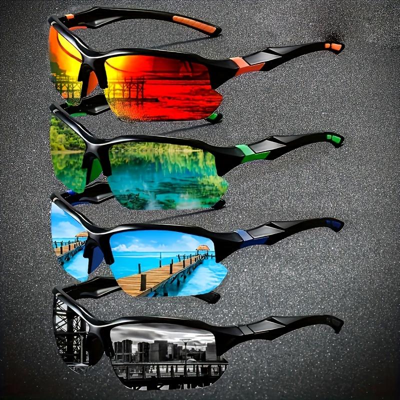 4pcs Vintage Polarized Sports Glasses for Men Coating Climbing Fishing Running Casual Wear Full Rim Decorative Glasses