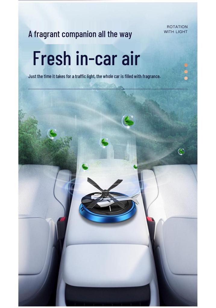 Solar-Powered Rotating Airplane Car Air Freshener - Gardenia Scent