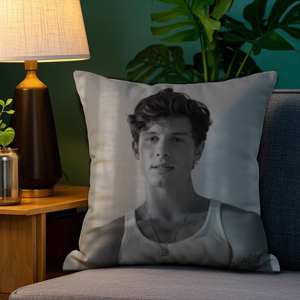 Singer S-Shawn Mendes Pillow Case Sofa Living Room Bedroom Double-sided Printing Square Cushion Nap Time Pillow Case
