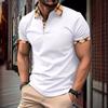 Nové pánske módne tričko s golierom, slim-fit, polokošeľa s krátkym rukávom, pánsky top