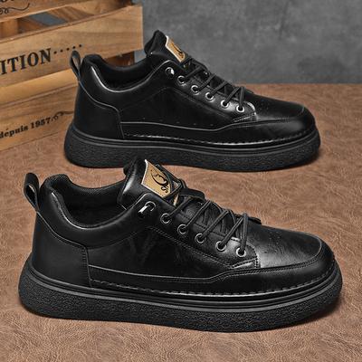 Herrenschuhe Herbst neue atmungsaktive Kochschuhe Herren Arbeitsschuhe rutschfest verschleißfest Sport Casual schwarze Lederschuhe Board Schuhe