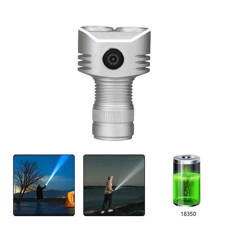 Super Bright 6 LED Flashlight USB Rechargeable Mini Portable Torch Outdoor Camping Light Magnetic Suction Tent Lantern Work Lamp