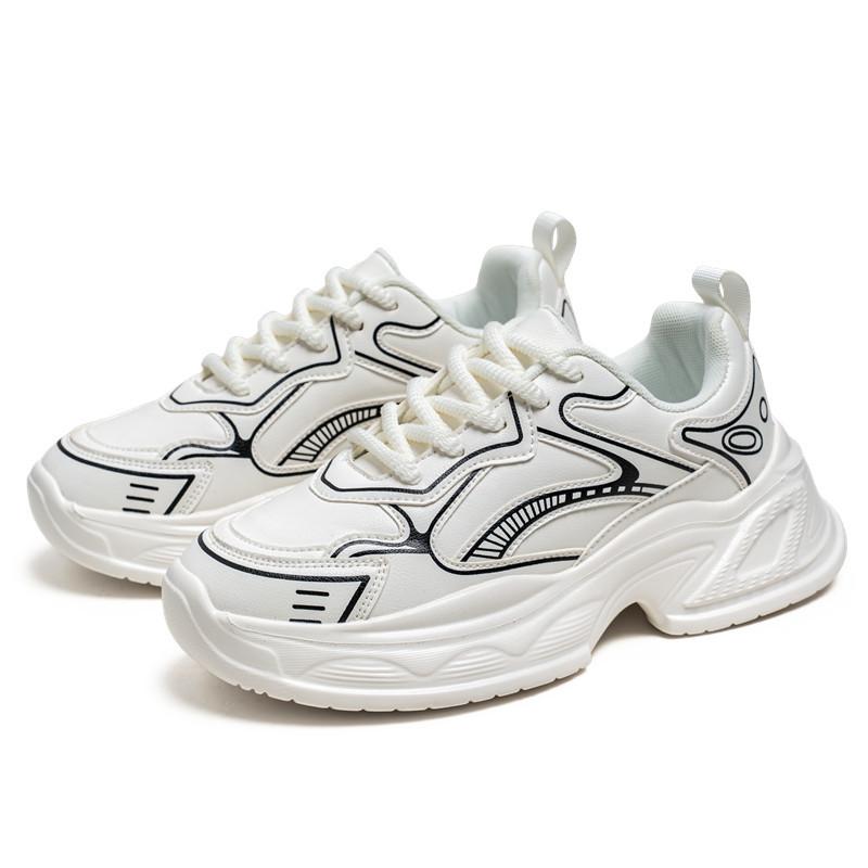 

Мужская обувь новая модная спортивная универсальная молодежная толстая подошва увеличивает рост износостойкая дышащая маленькая белая 44 белый