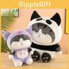 Adorable Plush Cat Toy Creative Transformation Design Soft Fluffy Stuffed Animal Gift