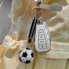 Rhinestone Football Keychain Pendant Sparking Soccer Car Key Ring