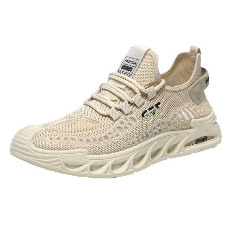 Men's Shoes New Spring and Summer Men's Fly-woven Breathable Casual Shoes Platform Driving Shoes Outdoor Sports Running Shoes