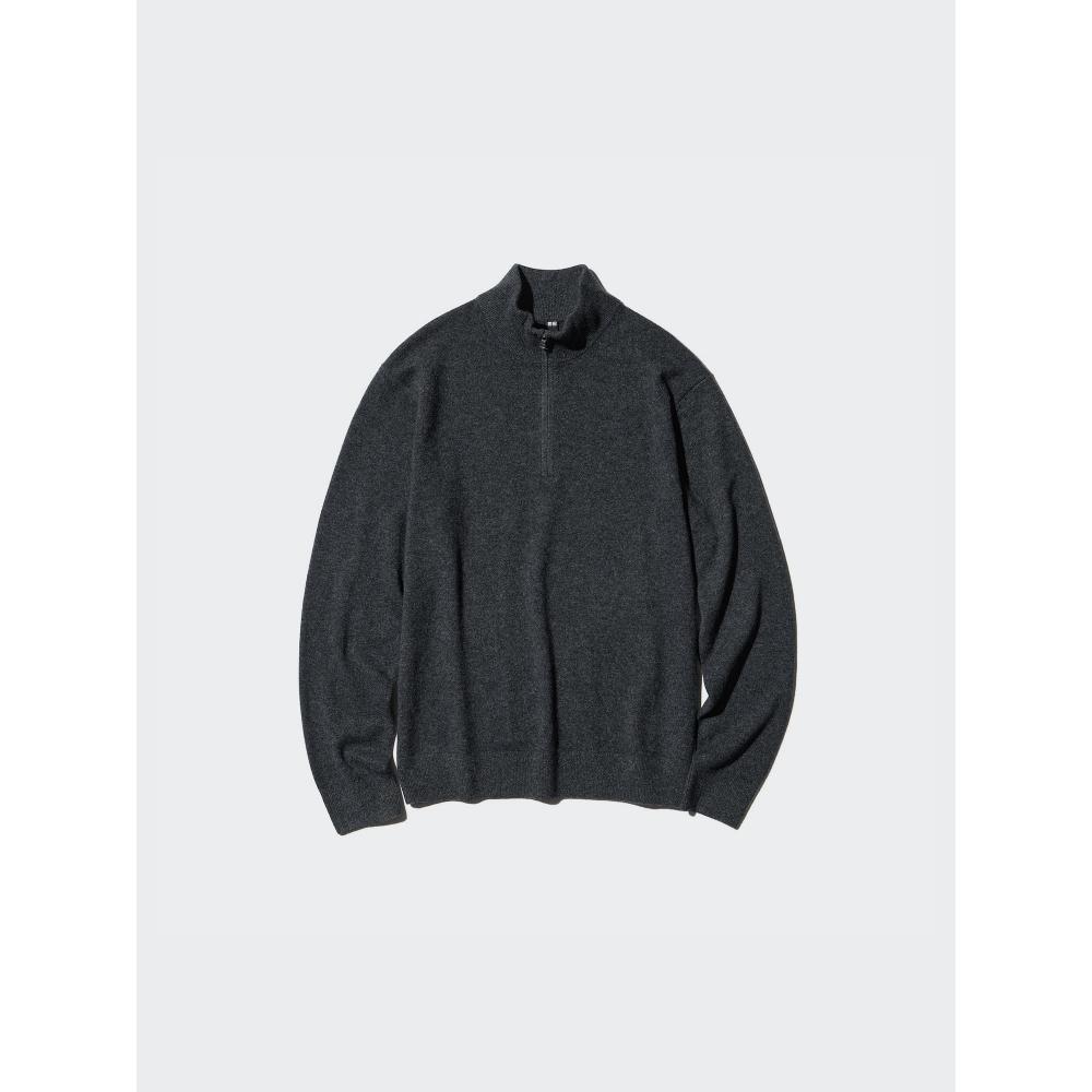 Uniqlo Japanischer Kaschmir Pullover mit halbem Reißverschluss