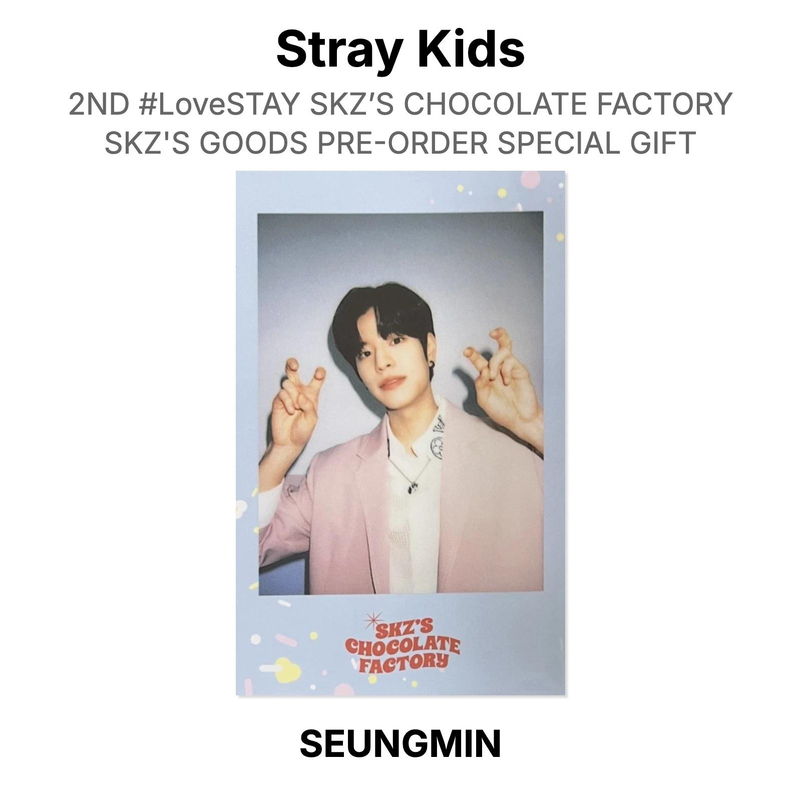 Stray Kids 2-й #LoveSTAY SKZ S CHOCOLATE FACTORY Специальный подарок за предзаказ товаров SKZ Официальная фотокарточка SEUNGMIN 02