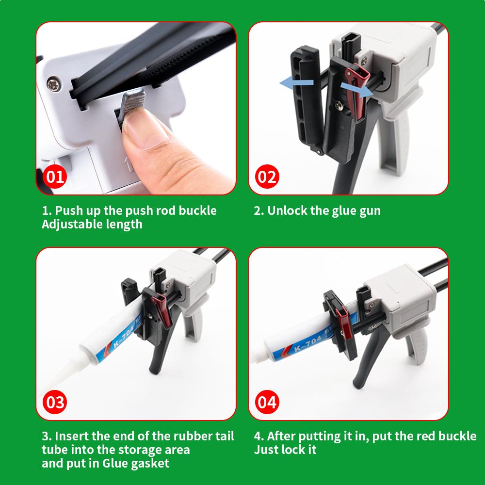 704 Toothpaste Glue Gun Silicone Sealant Gun Manual Glue Gun Auto Repair Tool Manual Extruder Aluminum Tube Glue Extruder