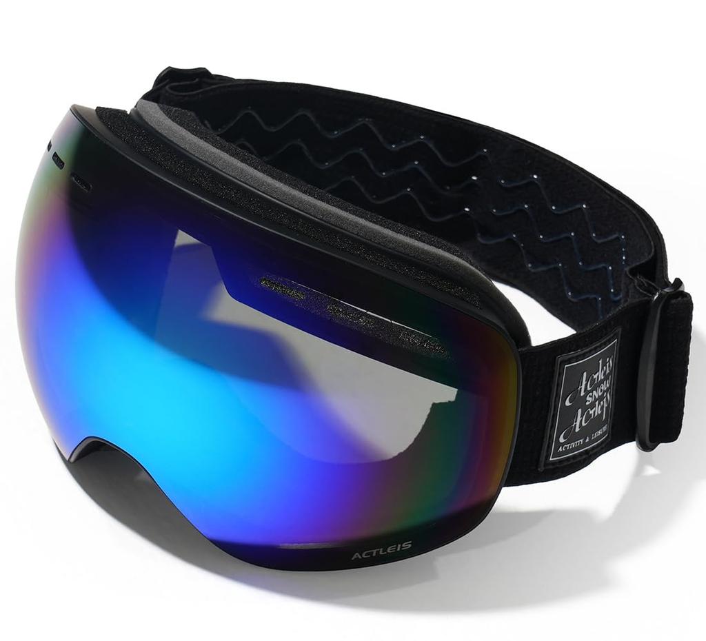 Acrace Ski Snowboard Glasses Wide Field of UV One Size Fits Most Goggles, Dual-Layer Lens, Goggles, Compatible, Anti-Fog, Unisex, 180° View,
