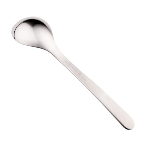 Sori Yanagi's Tsubame-Sanjo Stainless Steel Dessert Spoon Features a Simple Form for Ease of Use. Its Refined Design Ensures a Smooth Mouthfeel and Is