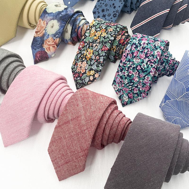 

Cotton Printed Plain Men S Tie Wedding Hand-Made Flower 6Cm Floral Tie