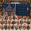 Kreative Weihnachts-Raumdekoration Shih Tzu Adventskalender, 24-Tage Countdown Spielzeug-Set mit Mini-Hund 24 Tage Festliche Dekorationsfiguren, Baumhänge-Dekoration,