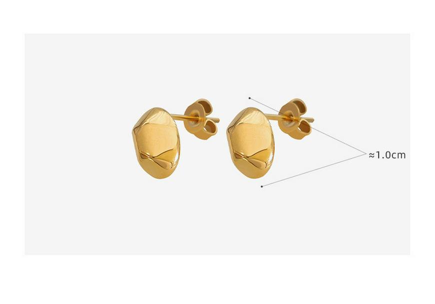Korean Minimalist 18K Gold Plated Polygonal Stud Earrings in Titanium Steel