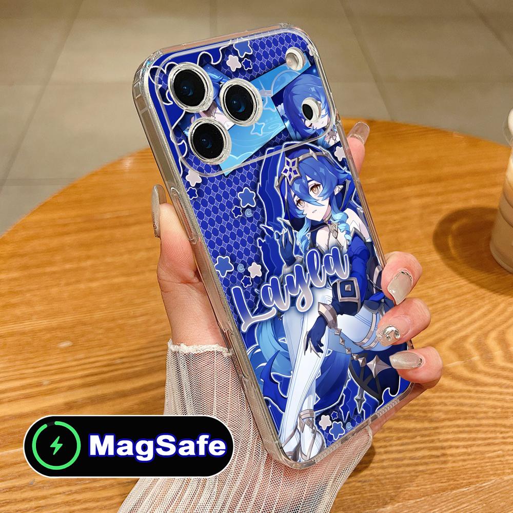 Game GI Layla Mobile Phone Case for iPhone 17 16 15 14 13 12 11 Air Pro Max Plus Mini Magsafe Clear Colorful Cover Cover Luxury