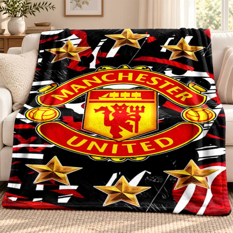 FC Manchester Decke Flanelldecke Weiche Gemütliche Plüschdecke für Sofa Bett Leichte Heimdekoration Outdoor Camping