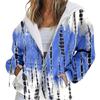 Womens Oversized Hooded Zip-Up Sweatshirt With 3D Digital Print Casual Loose Fit Winter