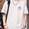 Unterhemd Schwer Vielseitiges Oberteil Herren Locker Trendig Marke Gedruckt Rundhals Herren Reines Baumwoll Kurzarm-T-Shirt Sommer