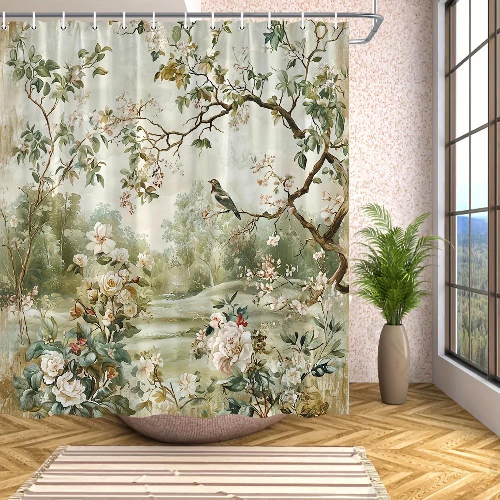 

Cherry Blossom Shower Curtain - Multi-Style Bath Decor, Perfect For Those Who Love Nature-Inspired And Practical Designs W60H190(CM)-1 Pcs