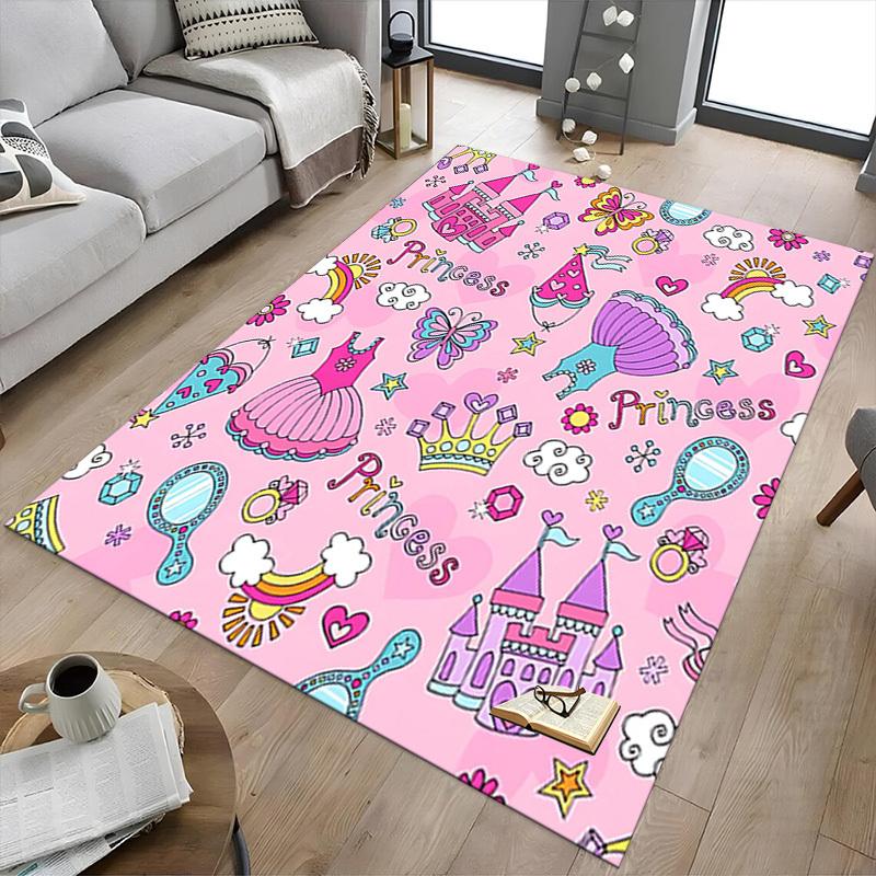 1PC Princess Castle Extra Large Non-Slip Floor carpet, Office, family, bedroom, Studio - Large Area RugJ0354