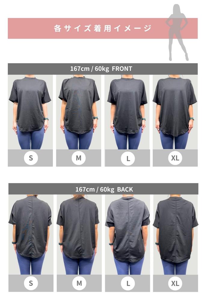 VeroMan Yoga Long Size Women's Top, Body-Contouring T-Shirt, Length, Pilates, ppi-ssd028 (Black, M)