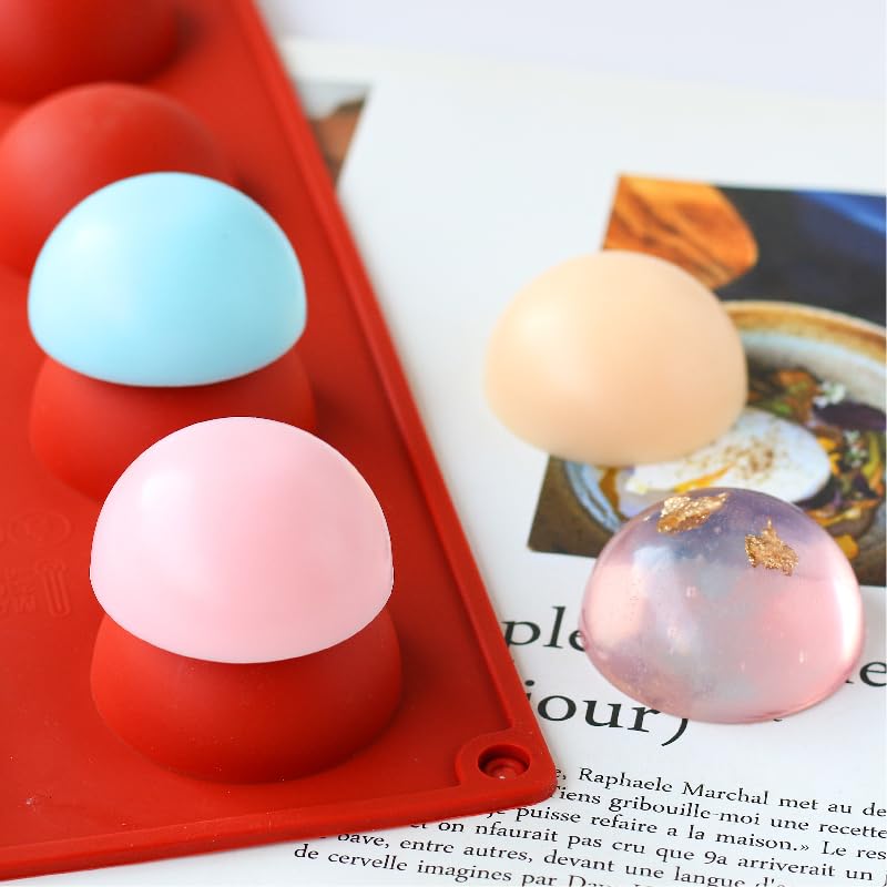 LeafIn Semicircular Round Sphere Silicone Handmade Silicone Cutter Day Hemispheres, 6-Piece Mold, Soap, Resin, Clay, Mold, Kit, Tools, Valentine's