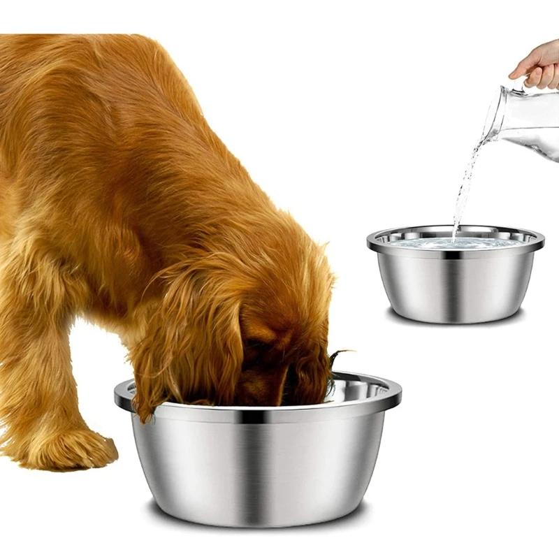 Mangiatoie per Cani in Acciaio Inossidabile 20cm 24cm 28cm 30cm Ciotola Rotonda Acqua Cibo per Cani Piccoli Medi Grandi Forniture per Animali Domestici