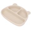 Toddler Soft Silicone Plate Home Dining Room Cute Cartoon Bear Shaped Baby Suction Plate for Snacks