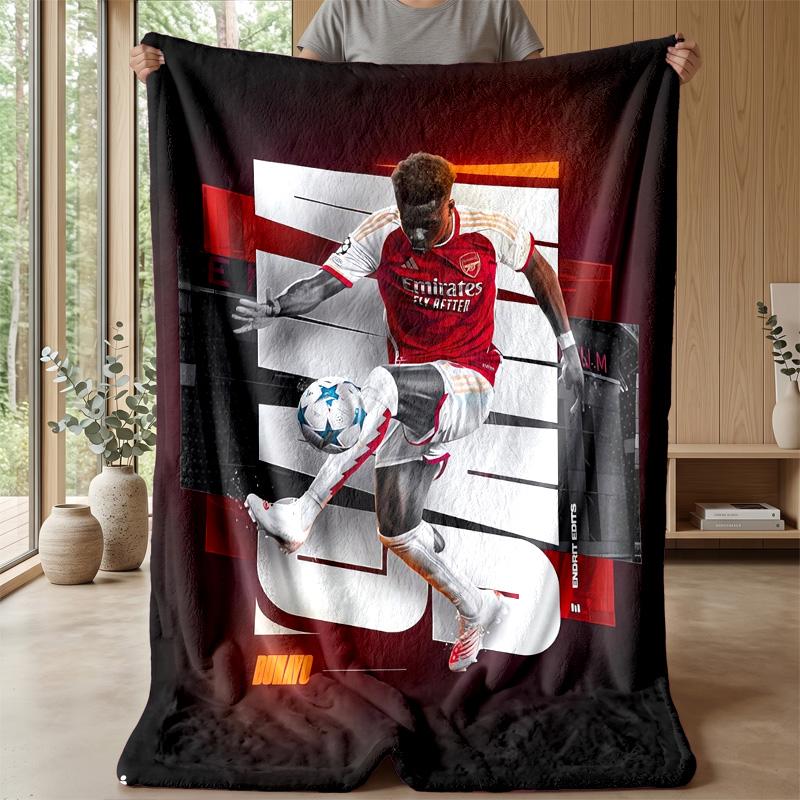 Bukayo Saka Theme blanket Soft Flannel Blanket Plush Throw Blanket Cozy Sofa Bed Blanket for Home Decor
