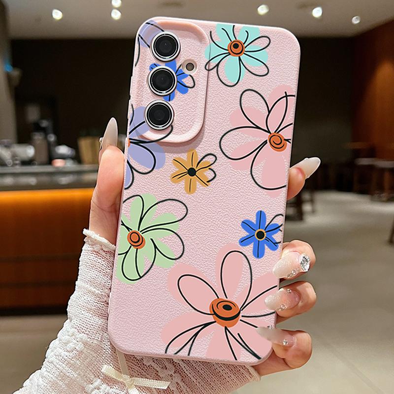 

Rose Flower Soft Silicone Phone Case For Samsung Galaxy A57 A56 A55 A37 A17 A36 A16 A15 5G A26 A25 A54 TPU Leather Texture Cover Galaxy A57