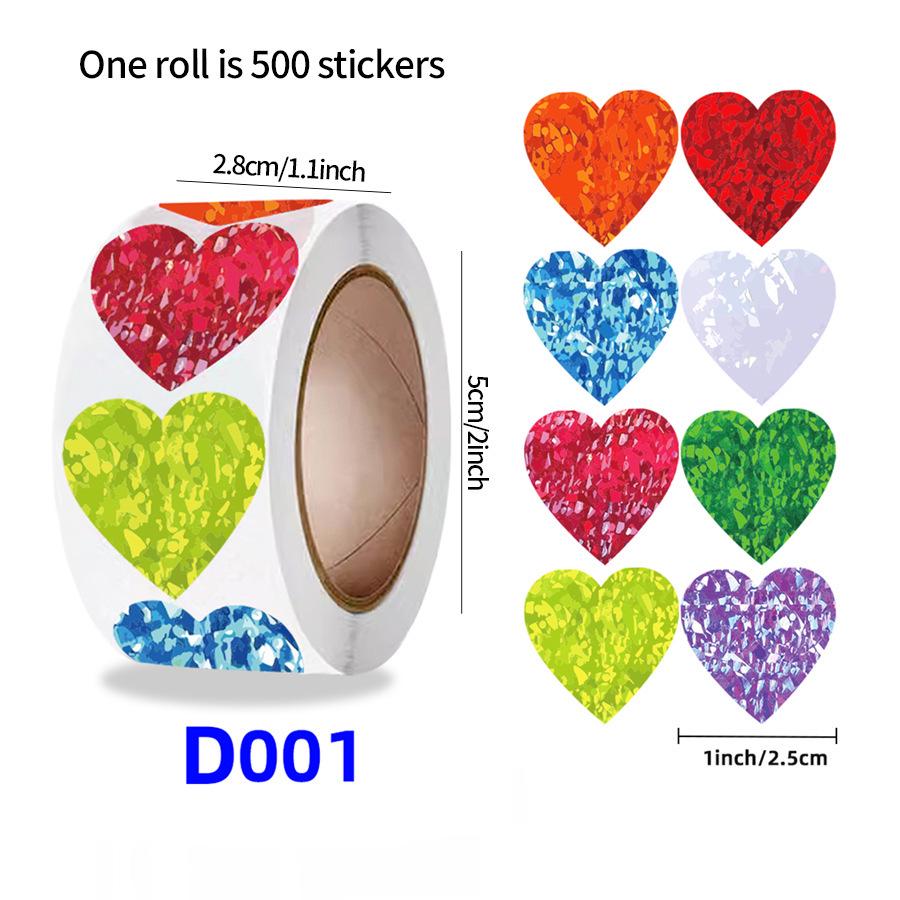 

Colorful Heart Stickers Roll - Self-Adhesive, Sparkly Valentine s Day Reward Chart and Decoration Gift Labels