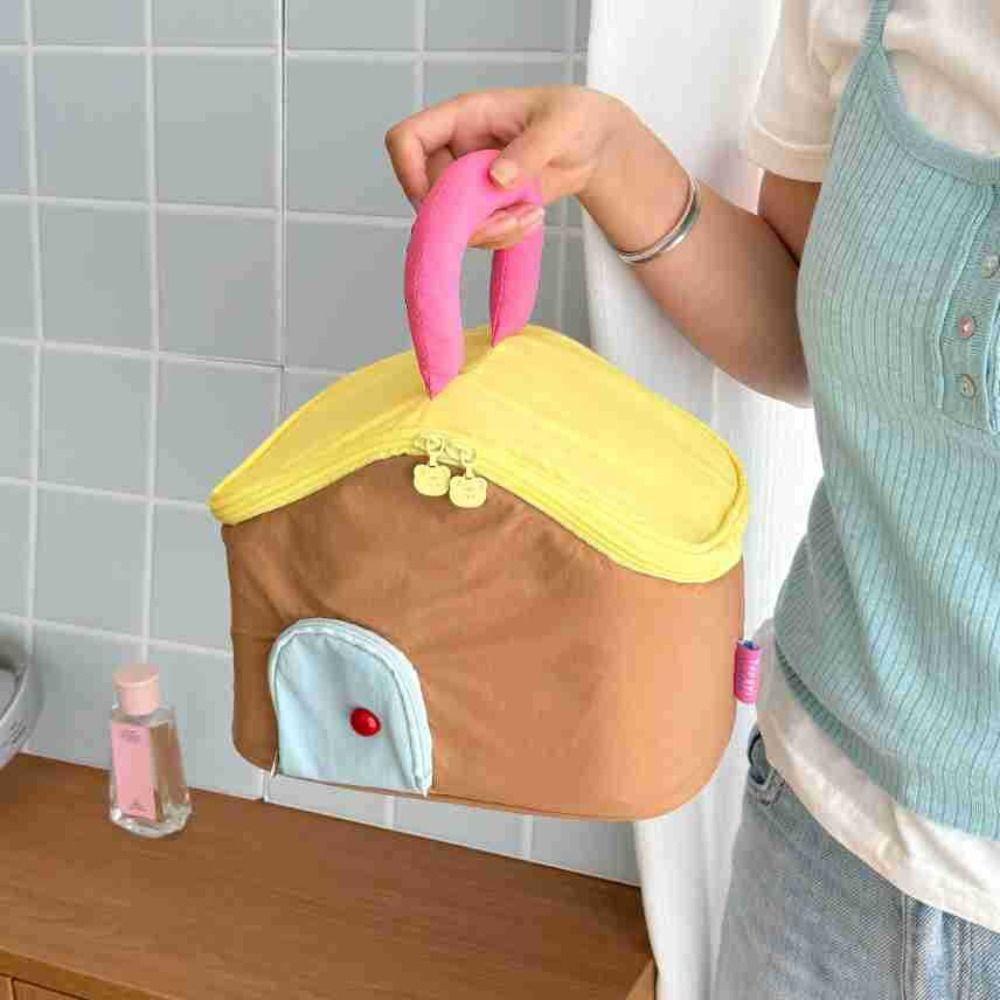 Waterproof House Shape Cosmetic Bag Multifunctional Skincare Storage Bag  Outdoor