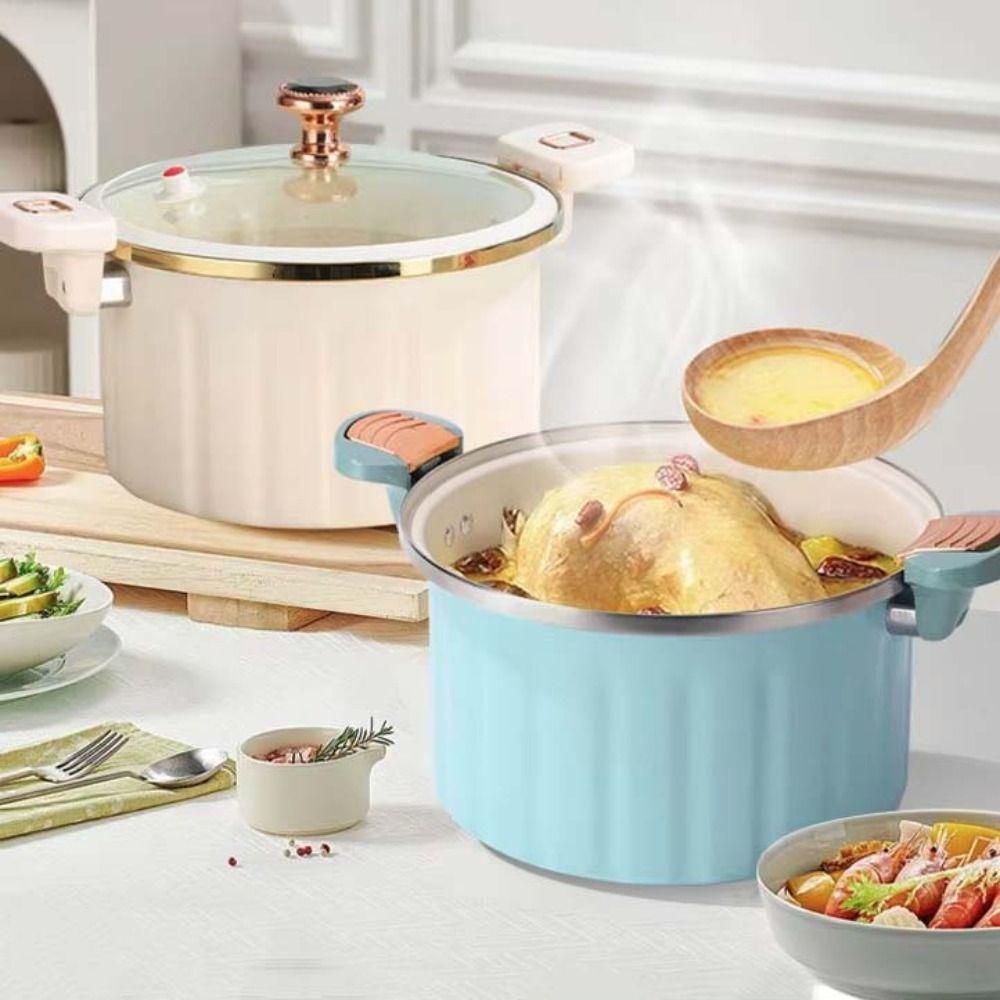Large Capacity Stewing Boiling Pot Non-stick Cooking Pot Enamel Micro Pressure Cooker Gift