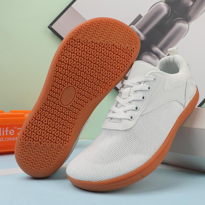 Male and Female Couples Wide Last Shoes Barefoot Flying Woven Mesh Breathable Non-slip Soft Sole Indoor Running Cycling Fitness Shoes