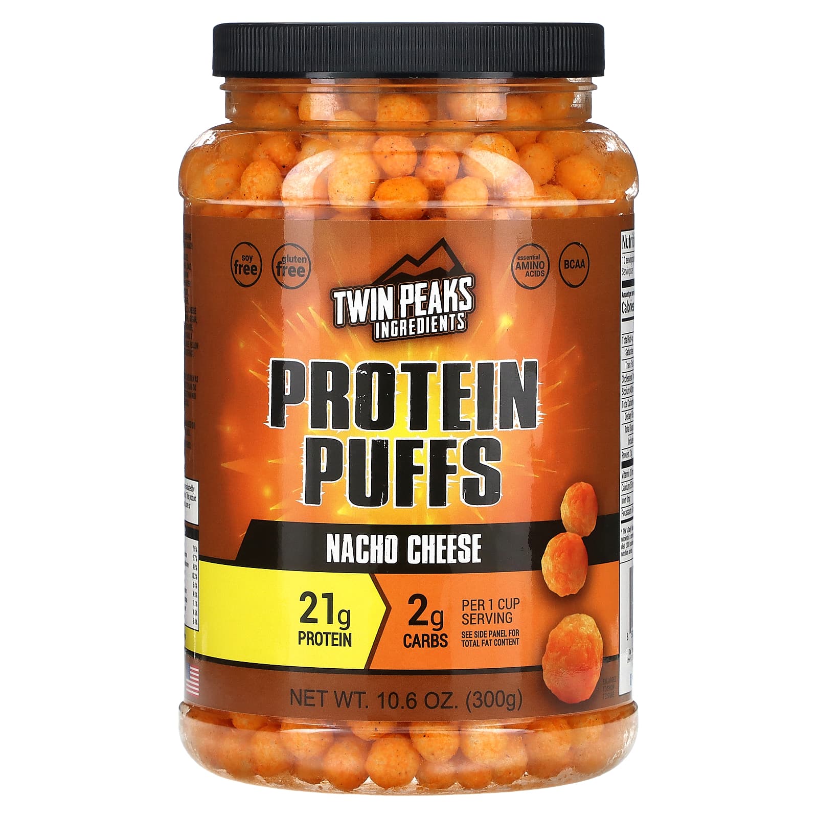 

Twin Peaks, Protein Puffs, Nacho Cheese, 300 g (10.6 oz)