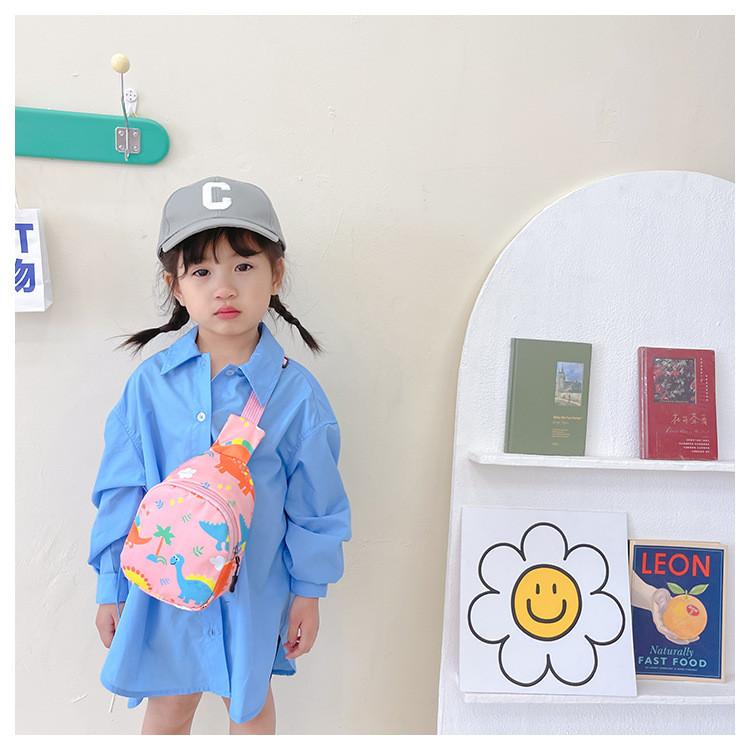 Dinosaur Cartoon Jurassic Kids Chest Bag With Oxford Material Casual Gift Girl