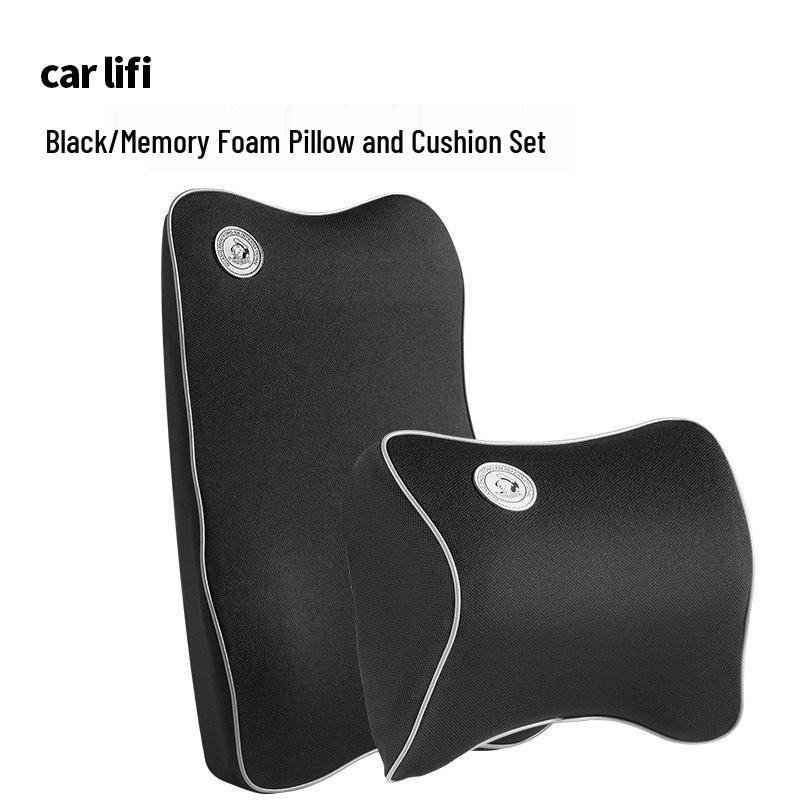 Memory Foam Car Seat Neck & Lumbar Support Pillow for Maybach, BMW, Tesla
