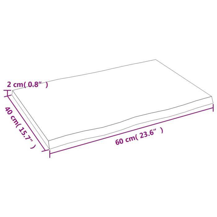 VidaXL Dessus de table bois chêne massif traité bordure assortie 363995