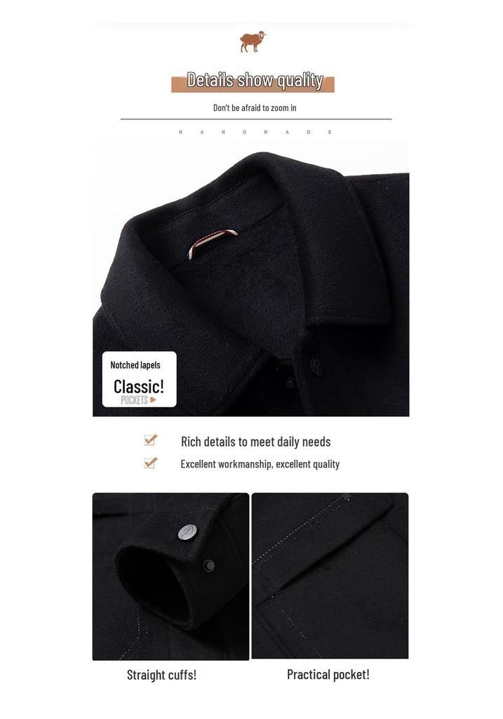 Men's 2025 Thickened Wool Business Casual Jacket with Detachable Down Liner