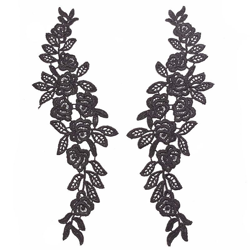 Accesorii DIY flori ușoare din poliester, accesorii dantelă solubile în apă, autocolante pânză cu broderie goală, flori decorative fashion cu broderie