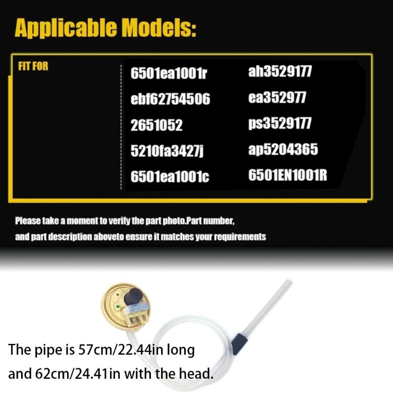Replacement Water Level Sensors Switches for 6501EN1001R Easy Installation Washer Water Level Pressure Switches with Hose